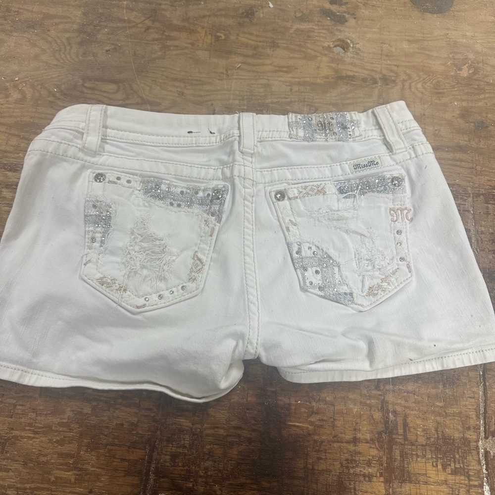 Miss Me White Jean Shorts Distressed Cut-Off Style